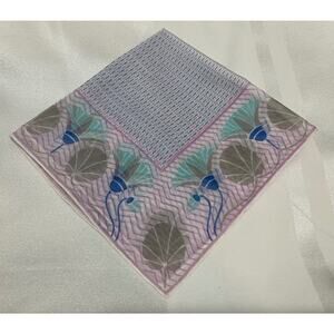 Christian Dior Vintage Handkerchief Floral Geometric 13 inch Square